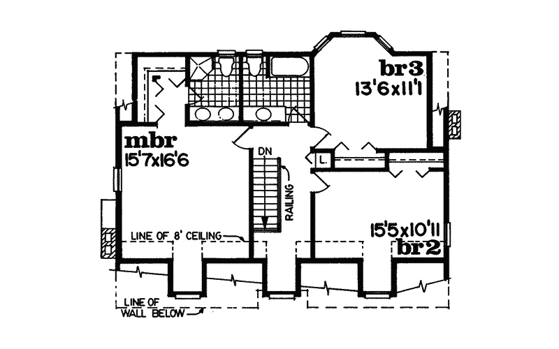 Cape Cod & New England House Plan Second Floor - Lucas Park Cape Cod Style Home 062D-0193 - Shop House Plans and More