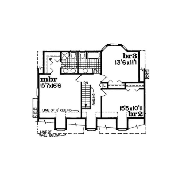 Cape Cod & New England House Plan Second Floor - Lucas Park Cape Cod Style Home 062D-0193 - Shop House Plans and More