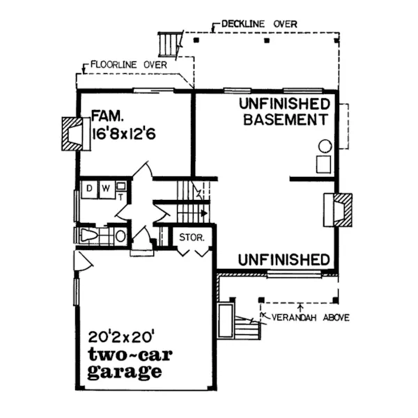 Contemporary House Plan First Floor - Ampersand Country Home 062D-0197 - Search House Plans and More