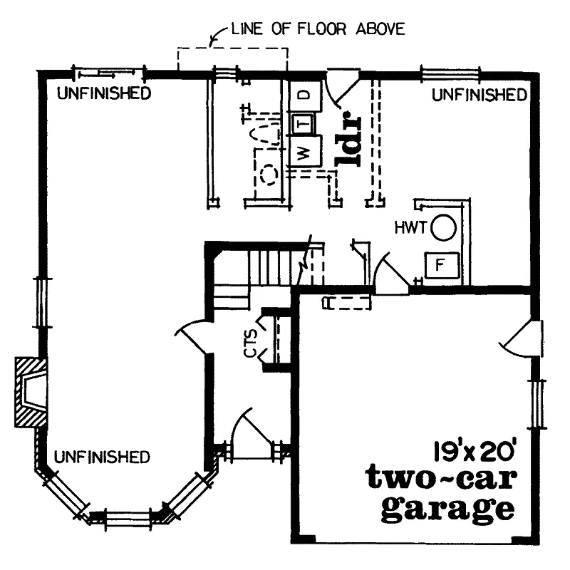 Traditional House Plan First Floor - Butterfield Traditional Home 062D-0200 - Search House Plans and More
