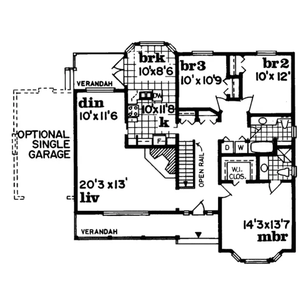 Acadian House Plan First Floor - Cross Plain Acadian Style Home 062D-0205 - Search House Plans and More