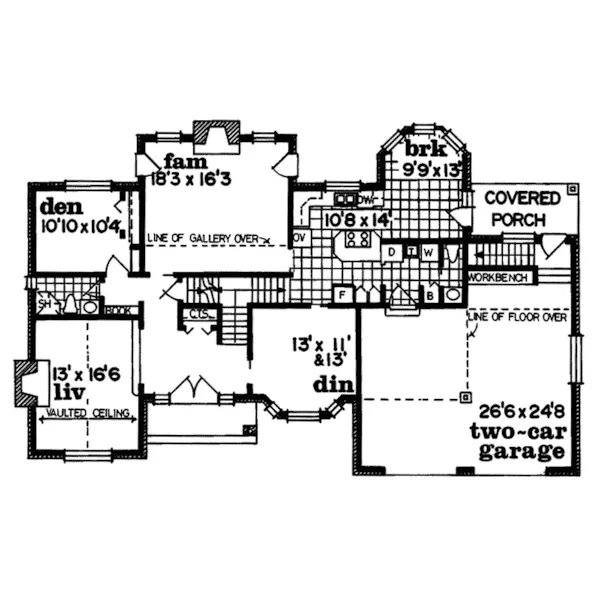 Traditional House Plan First Floor - Dusty Trails Luxury Home 062D-0208 - Search House Plans and More