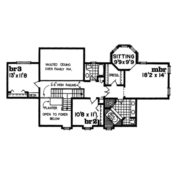 Traditional House Plan Second Floor - Dusty Trails Luxury Home 062D-0208 - Search House Plans and More