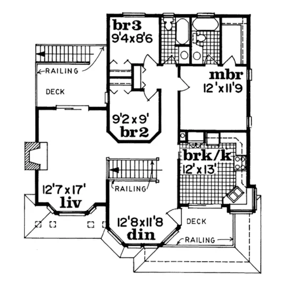 Traditional House Plan Second Floor - Altman Modern Home 062D-0209 - Search House Plans and More