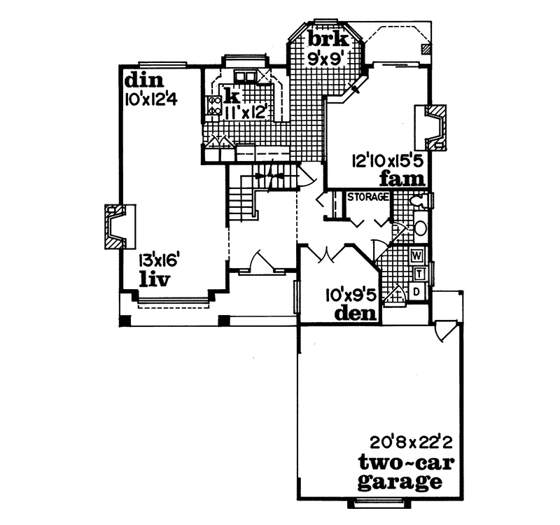 Modern House Plan First Floor - Aransass Pass Prairie Style Home 062D-0214 - Search House Plans and More