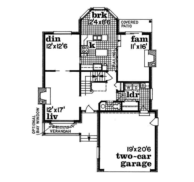 Traditional House Plan First Floor - Cain Hill Traditional Home 062D-0215 - Search House Plans and More