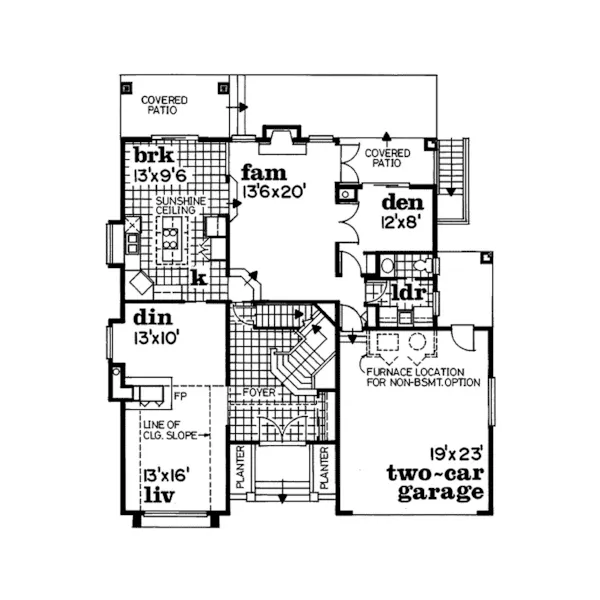 Adobe House Plans & Southwestern Home Design First Floor - Frederica Isle Florida Home 062D-0216 - Search House Plans and More