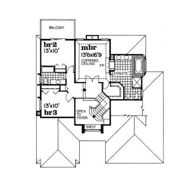 Adobe House Plans & Southwestern Home Design Second Floor - Frederica Isle Florida Home 062D-0216 - Search House Plans and More