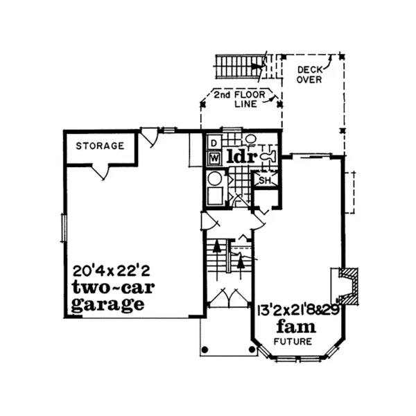 Modern House Plan First Floor - Labadie Farm Victorian Home 062D-0218 - Shop House Plans and More