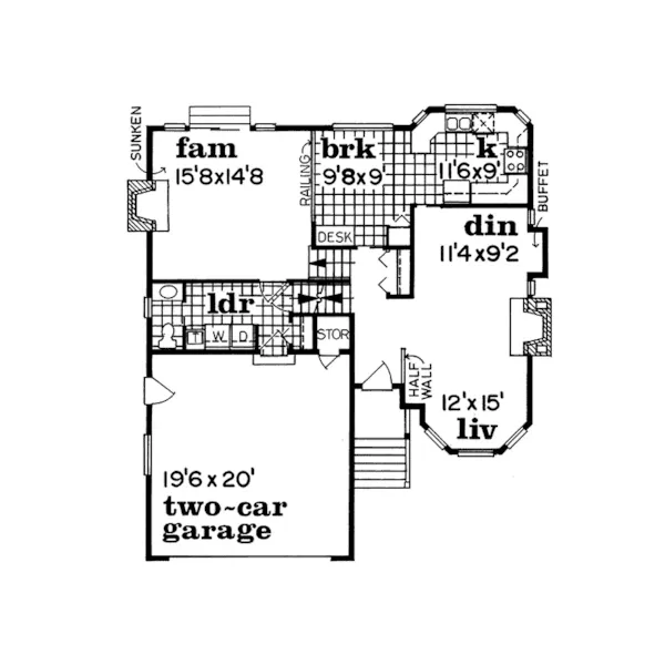 Victorian House Plan First Floor - Pincourt Victorian Home 062D-0221 - Shop House Plans and More