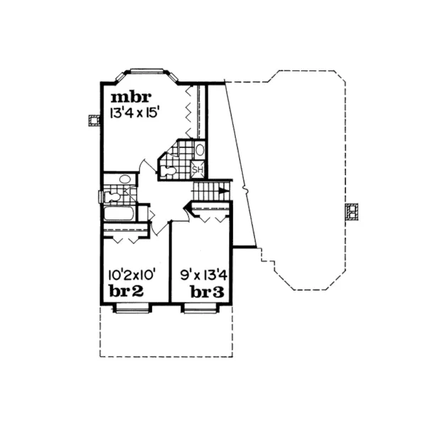 Victorian House Plan Second Floor - Pincourt Victorian Home 062D-0221 - Shop House Plans and More