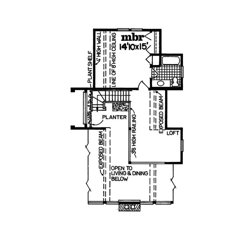 Mountain House Plan Second Floor - Feldhaus Cabin A-Frame Home 062D-0223 - Search House Plans and More