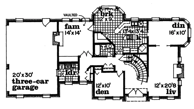 European House Plan First Floor - Geringer Georgian Style Home 062D-0226 - Search House Plans and More