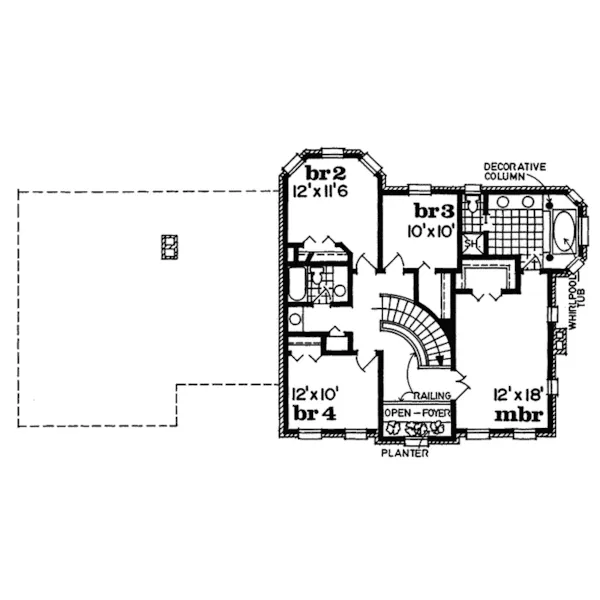 Traditional House Plan Second Floor - Geringer Georgian Style Home 062D-0226 - Search House Plans and More