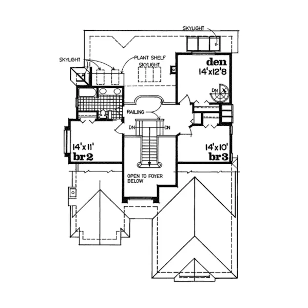 Modern House Plan Second Floor - San Jose Sunbelt Home 062D-0227 - Shop House Plans and More