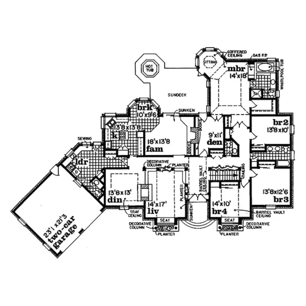 Modern House Plan First Floor - Atmore Hill Luxury Home 062D-0228 - Search House Plans and More