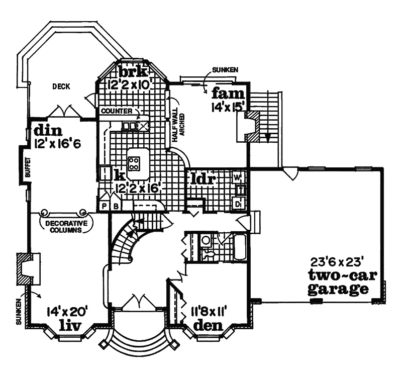 Luxury House Plan First Floor - Brambleberry Luxury Home 062D-0229 - Search House Plans and More