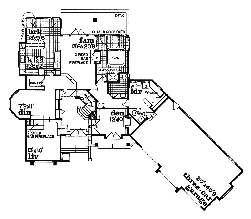 Luxury House Plan First Floor - Orwicke Florida Home 062D-0230 - Shop House Plans and More