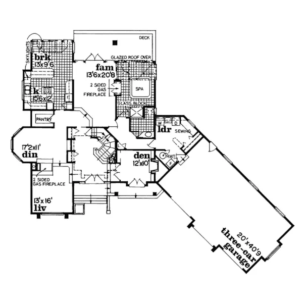 Luxury House Plan First Floor - Orwicke Florida Home 062D-0230 - Shop House Plans and More