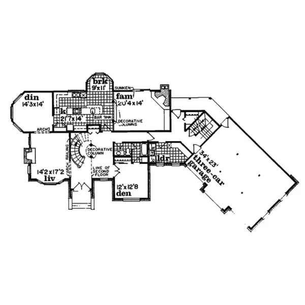 Traditional House Plan First Floor - Baltimore Place Luxury Home 062D-0231 - Search House Plans and More