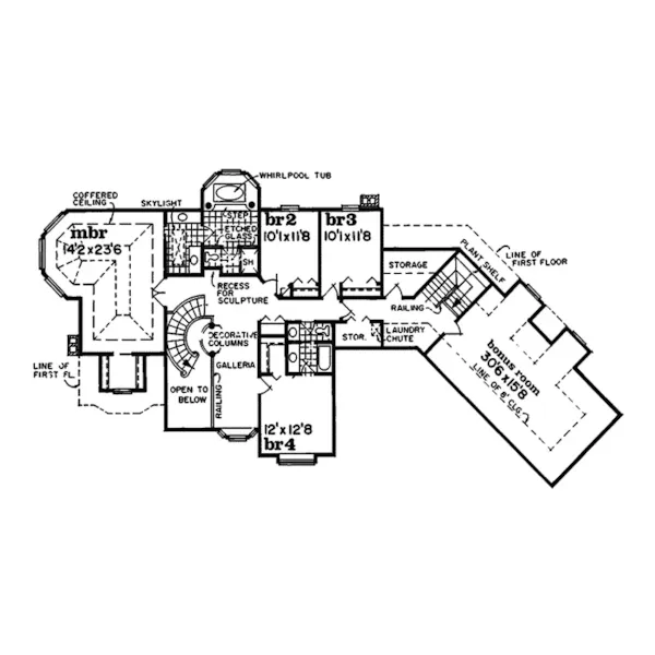 Traditional House Plan Second Floor - Baltimore Place Luxury Home 062D-0231 - Search House Plans and More