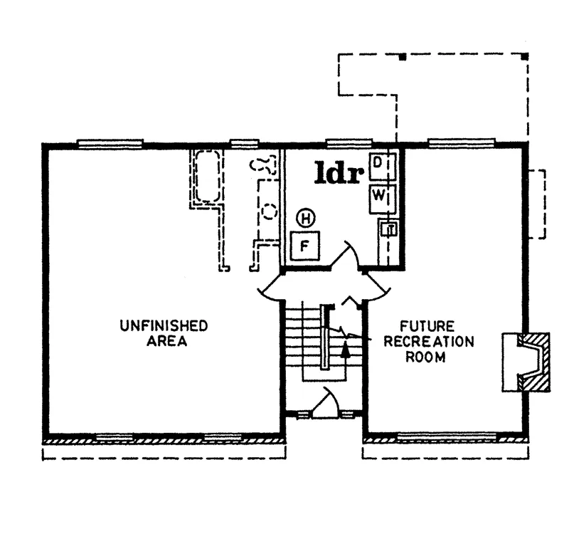 Country House Plan Lower Level Floor - Elmcrest Split-Level Home 062D-0232 - Search House Plans and More