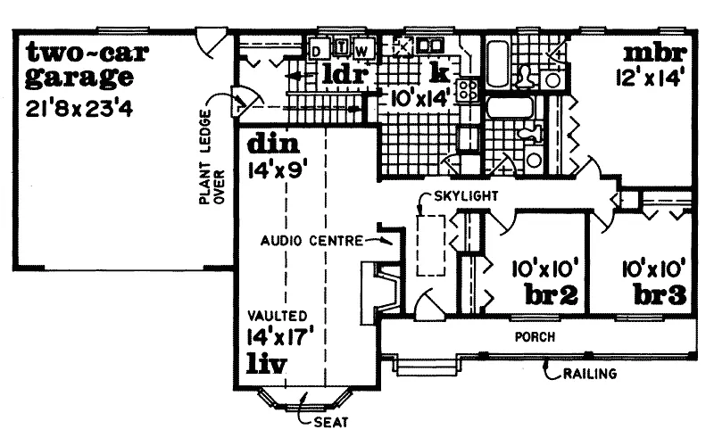 Ranch House Plan First Floor - Braddock Way Country Ranch Home 062D-0235 - Search House Plans and More