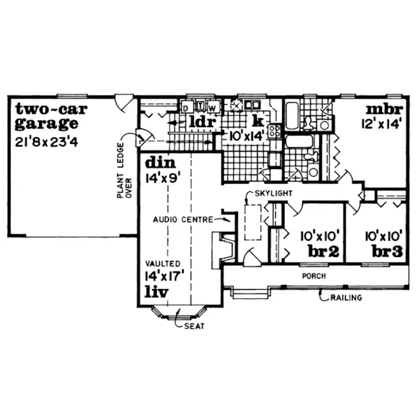 Traditional House Plan First Floor - Braddock Way Country Ranch Home 062D-0235 - Search House Plans and More