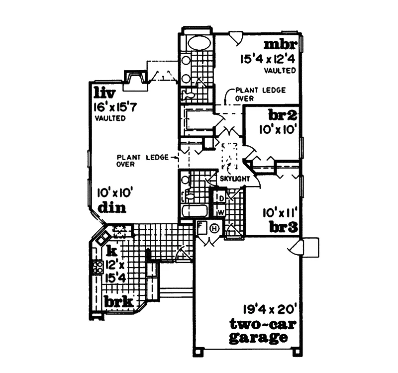 Contemporary House Plan First Floor - Borneo Sunbelt Ranch Home 062D-0236 - Search House Plans and More