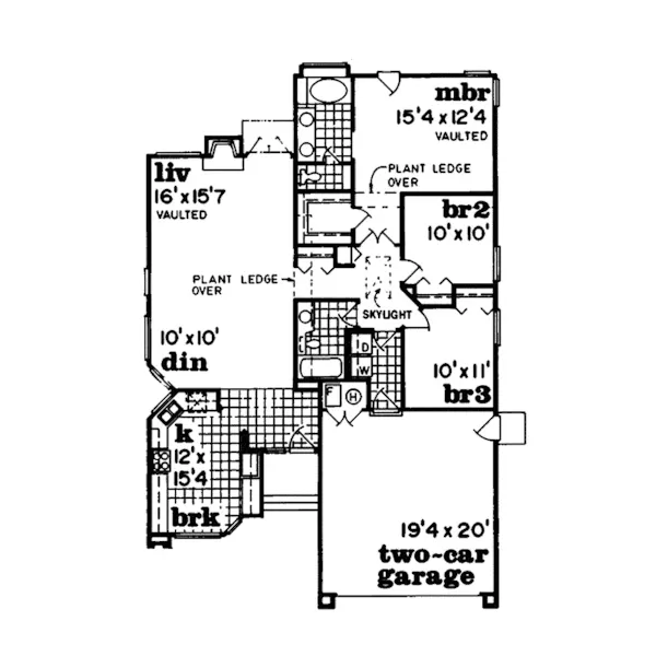 Southern House Plan First Floor - Borneo Sunbelt Ranch Home 062D-0236 - Search House Plans and More