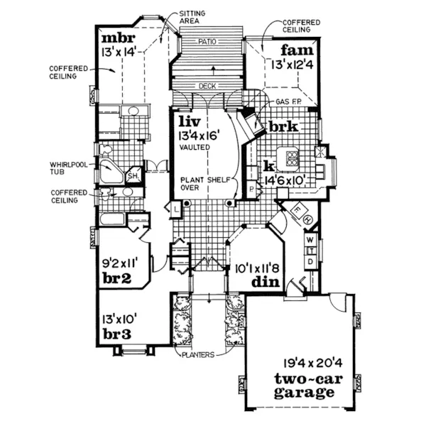 Adobe House Plans & Southwestern Home Design First Floor - Ocala Sunbelt Ranch Home 062D-0240 - Shop House Plans and More