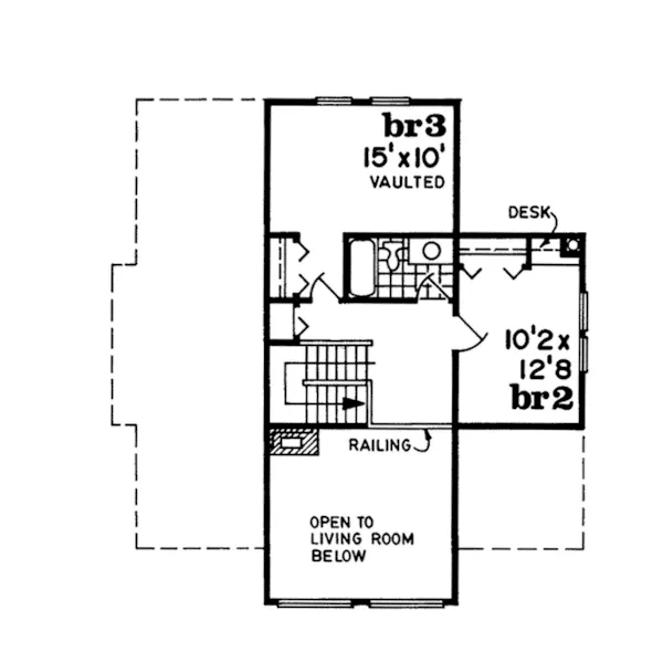 Contemporary House Plan Second Floor - Calico Bay Vacation Home 062D-0241 - Search House Plans and More