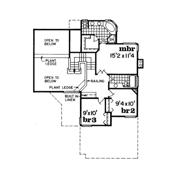 Contemporary House Plan Second Floor - Bottany Cove Florida Home 062D-0242 - Search House Plans and More