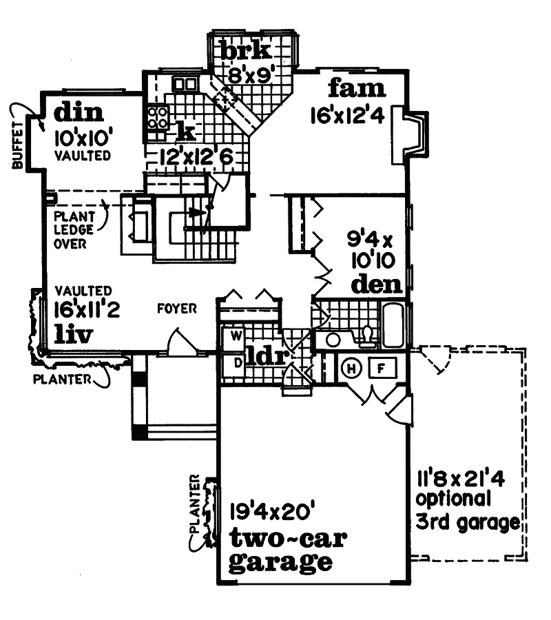 Sunbelt House Plan First Floor - Miranda Canyon Southwestern Home 062D-0243 - Shop House Plans and More