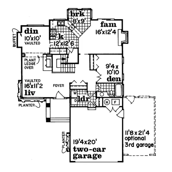 Mediterranean House Plan First Floor - Miranda Canyon Southwestern Home 062D-0243 - Shop House Plans and More