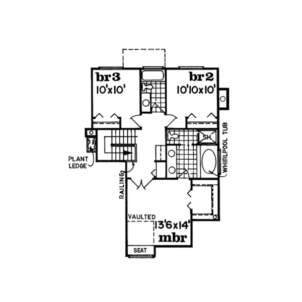 Mediterranean House Plan Second Floor - Miranda Canyon Southwestern Home 062D-0243 - Shop House Plans and More