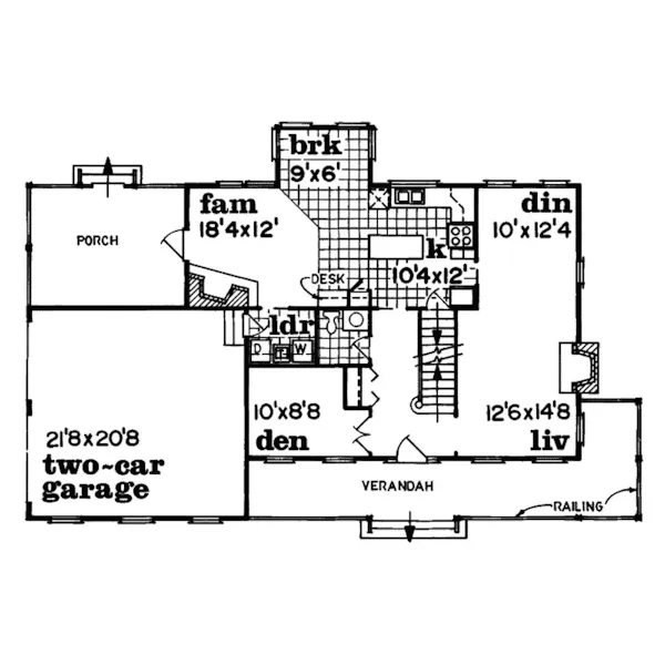 Farmhouse Plan First Floor - Chance Country Home 062D-0244 - Search House Plans and More