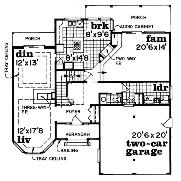 Modern House Plan First Floor - Delbert Pointe Victorian Home 062D-0246 - Search House Plans and More