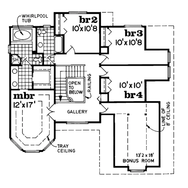 Modern House Plan Second Floor - Delbert Pointe Victorian Home 062D-0246 - Search House Plans and More