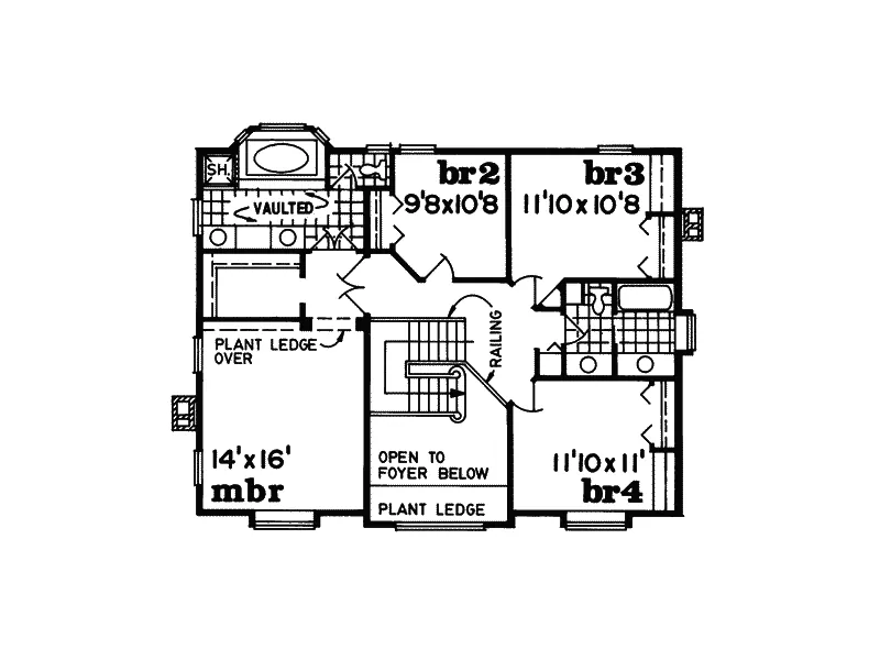 Farmhouse Plan Second Floor - Tammany Hill Country Home 062D-0247 - Shop House Plans and More