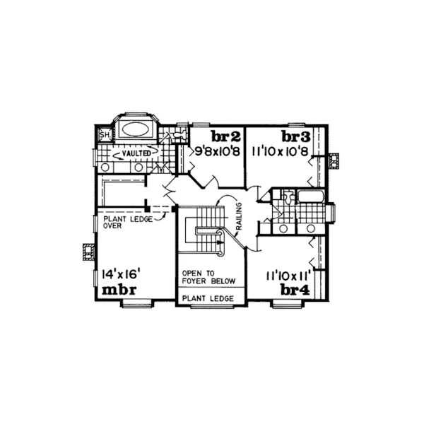 Southern House Plan Second Floor - Tammany Hill Country Home 062D-0247 - Shop House Plans and More