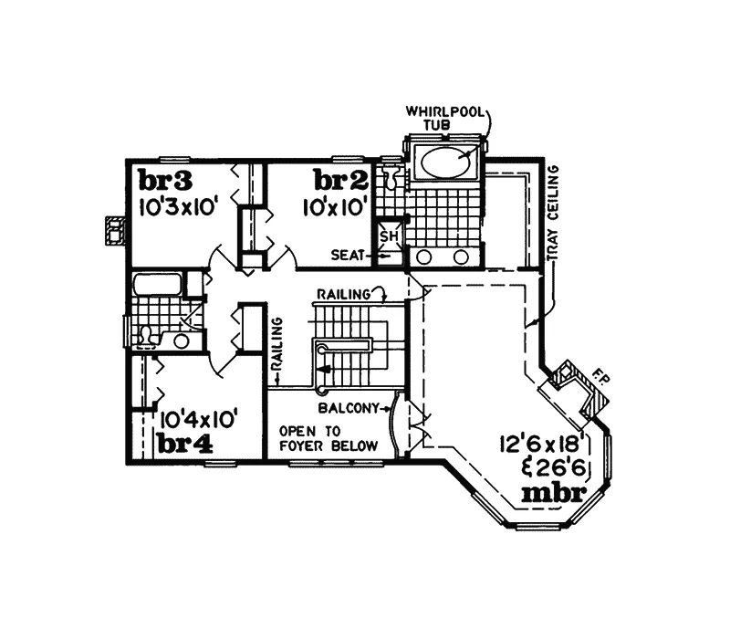 Country House Plan Second Floor - Stemboat Spring Victorian Home 062D-0248 - Shop House Plans and More