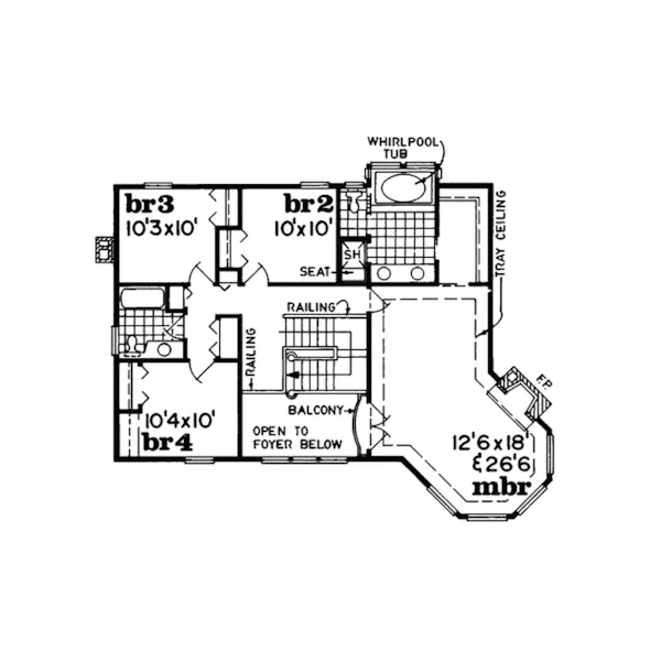 Modern House Plan Second Floor - Stemboat Spring Victorian Home 062D-0248 - Shop House Plans and More