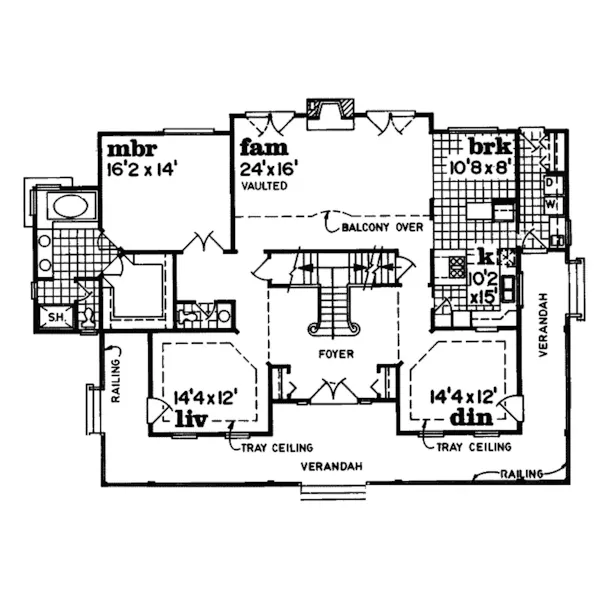 Country House Plan First Floor - Farran Luxury Farmhouse 062D-0250 - Search House Plans and More