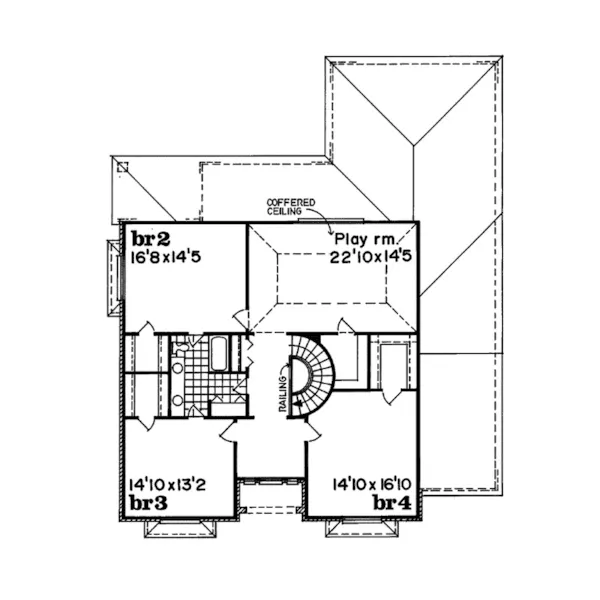 European House Plan Second Floor - Ember Colonial Home 062D-0252 - Search House Plans and More