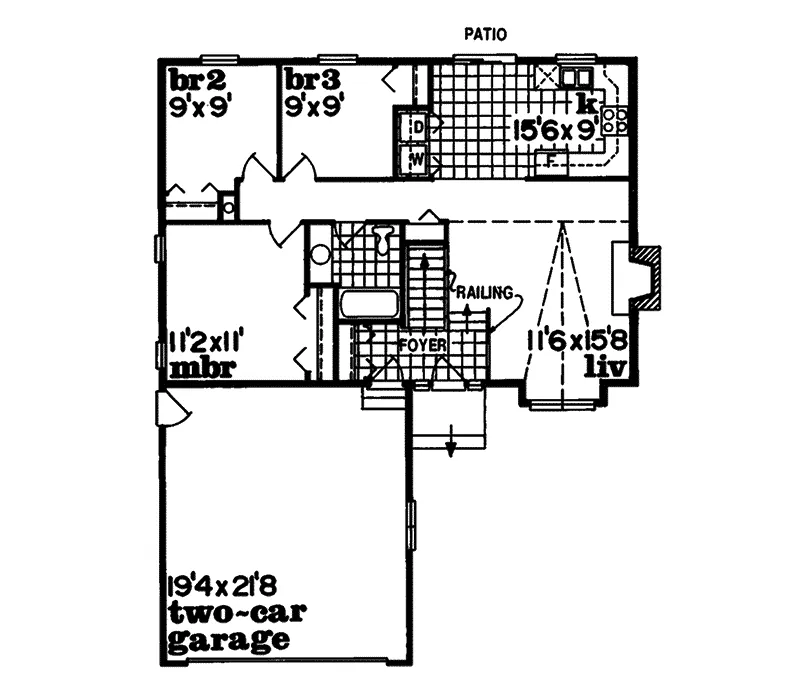 Ranch House Plan First Floor - Dawson Place Ranch Style Home 062D-0253 - Search House Plans and More