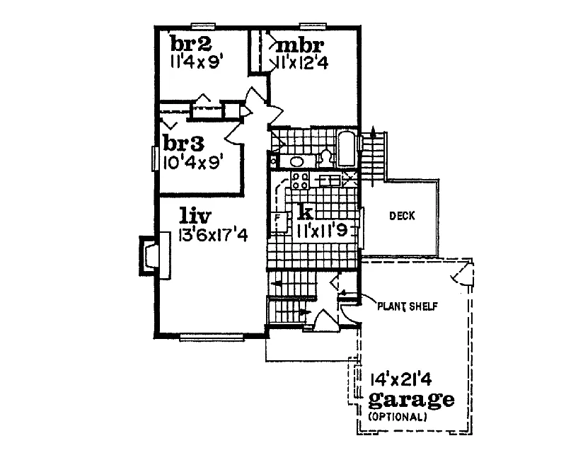 Ranch House Plan First Floor - Ryancrest Split-Level Home 062D-0254 - Shop House Plans and More