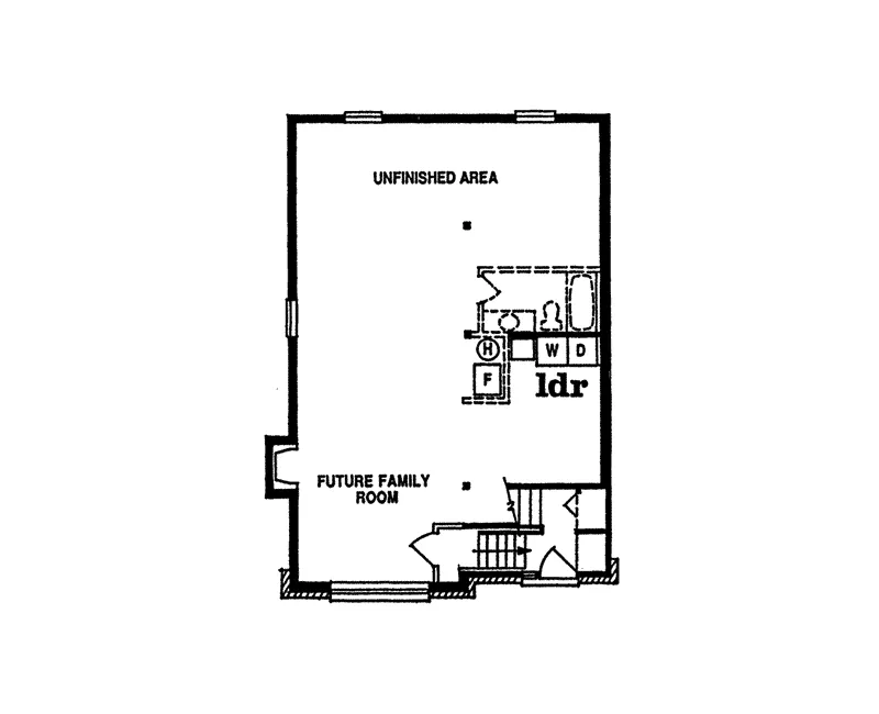 Modern House Plan Lower Level Floor - Ryancrest Split-Level Home 062D-0254 - Shop House Plans and More