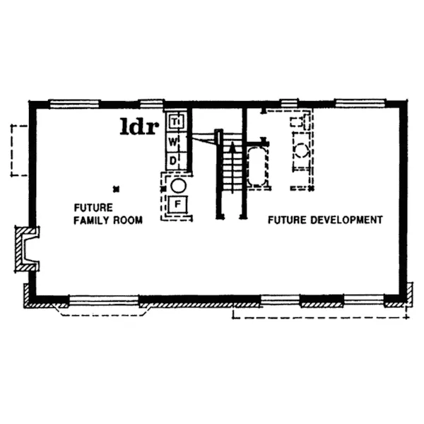 Craftsman House Plan Lower Level Floor - Brenna Traditional Style Home 062D-0256 - Search House Plans and More