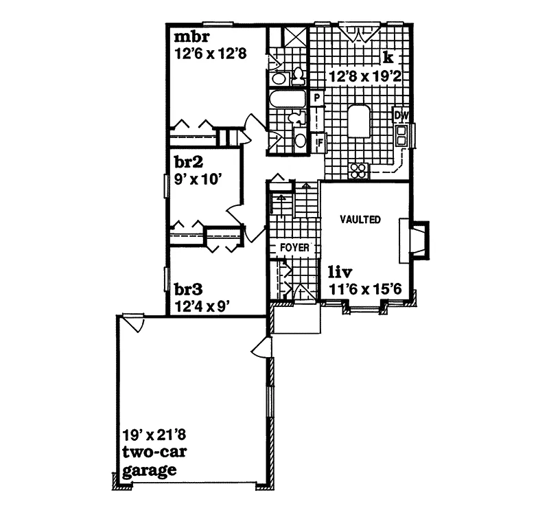 Traditional House Plan First Floor - Marvale Traditional Home 062D-0257 - Shop House Plans and More